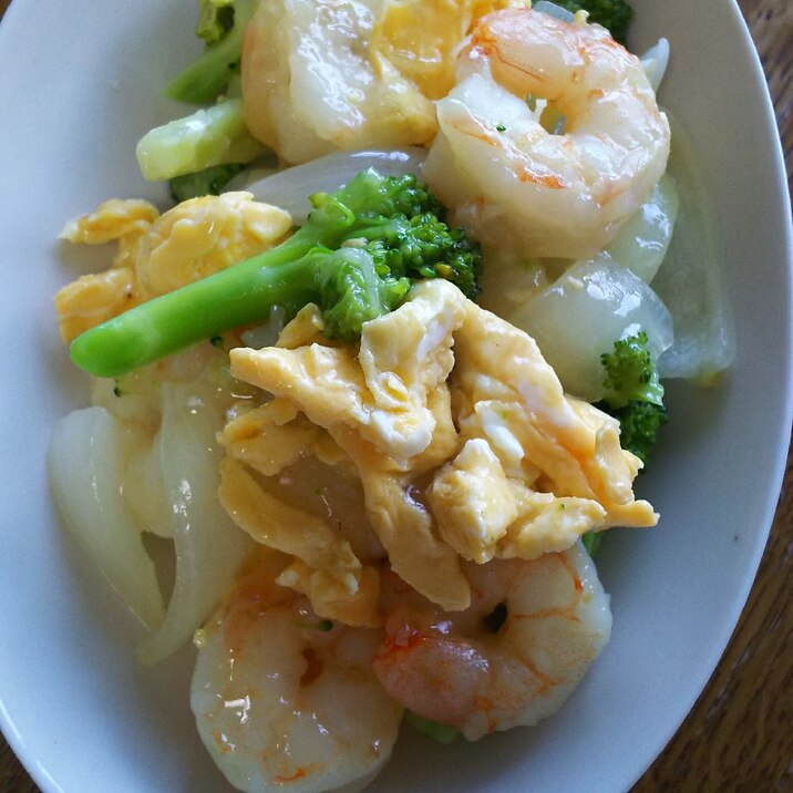 ブロッコリーと新玉ねぎのエビ卵炒め レシピ 作り方 By 4045g 楽天レシピ